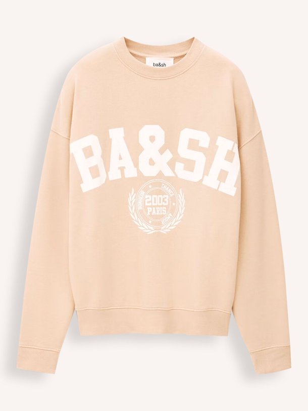 Ontdek de Benjamin katoenmix sweater met print van ba&sh in de kleur Poeder bij Orangebag. Op werkdagen voor 21:45 besteld, morgen in huis.