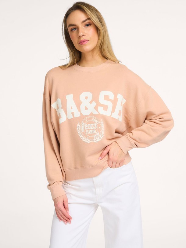 Ontdek de Benjamin katoenmix sweater met print van ba&sh in de kleur Poeder bij Orangebag. Op werkdagen voor 21:45 besteld, morgen in huis.