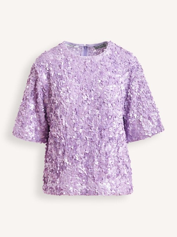 Ontdek de Juli geweven pailletten top van Essentiel Antwerp in de kleur Lila bij Orangebag. Op werkdagen voor 21:45 besteld, morgen in huis.