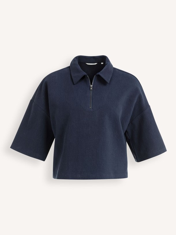 Ontdek de Lyocellmix polo top van Yaya in de kleur Donkerblauw bij Orangebag. Op werkdagen voor 21:45 besteld, morgen in huis.
