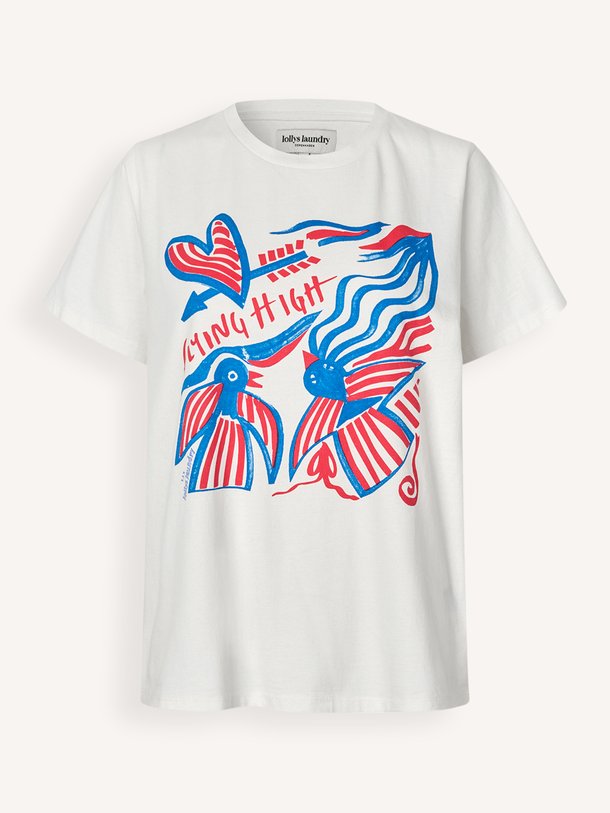 Lollys Laundry RomaLL Flying High Tee SS online kopen | Orangebag Ontdek de RomaLL Flying High Tee SS van Lollys Laundry bij Orangebag. Een wit katoenen T-shirt met een vrolijke, kleurrijke print. Shop nu online!