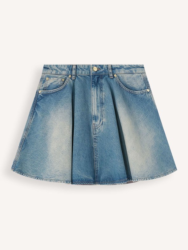 Ontdek de Denim rok van Ganni in de kleur Blauw bij Orangebag. Op werkdagen voor 21:45 besteld, morgen in huis.