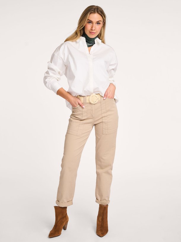 Ontdek de Katoenmix broek van Yaya in de kleur beige bij Orangebag. Op werkdagen voor 21:45 besteld, morgen in huis.