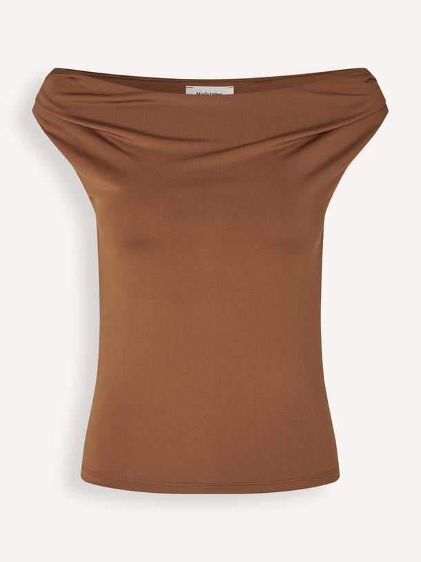 Modstrom Hima jersey off shoulder top - Bruin Ontdek de Hima jersey off shoulder top van Modstrom in de kleur Bruin bij Orangebag. Op werkdagen voor 21:45 besteld, morgen in huis.