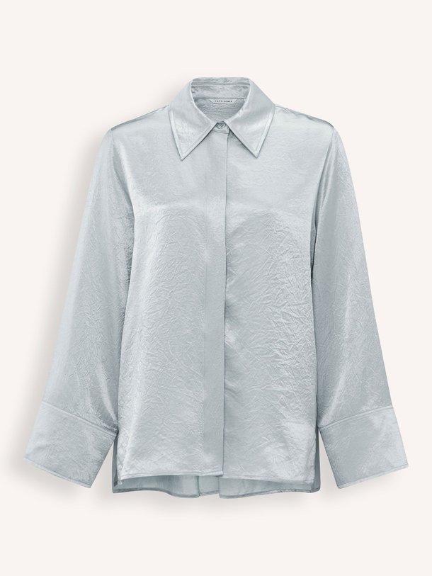 Ontdek de Geweven glanzende blouse met kreukeffect van Yaya in de kleur grijs bij Orangebag. Op werkdagen voor 21:45 besteld, morgen in huis.