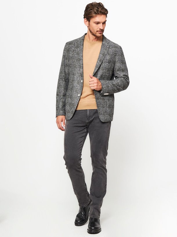 Ontdek de Hanry wolmix blazer met dessin van Boss in de kleur grijs bij Orangebag. Op werkdagen voor 21:45 besteld, morgen in huis.