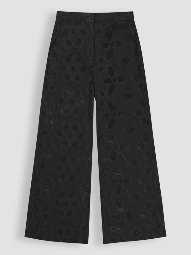 Munthe Eileen - Katoenmix Wide Leg Pantalon Met Broderie - Zwart Ontdek de Eileen katoenmix wide leg pantalon met broderie van Munthe in de kleur zwart bij Orangebag. Op werkdagen voor 21:45 besteld, morgen in huis.