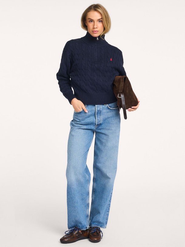 Ontdek de Katoenen half zip kabeltrui van Ralph Lauren in de kleur Donkerblauw bij Orangebag. Op werkdagen voor 21:45 besteld, morgen in huis.