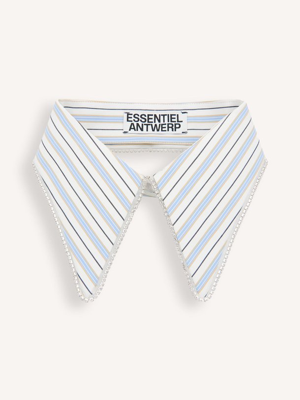 Ontdek de Juxta katoenen gestreepte kraag met strass van Essentiel Antwerp in de kleur Off-white bij Orangebag. Op werkdagen voor 21:45 besteld, morgen in huis.
