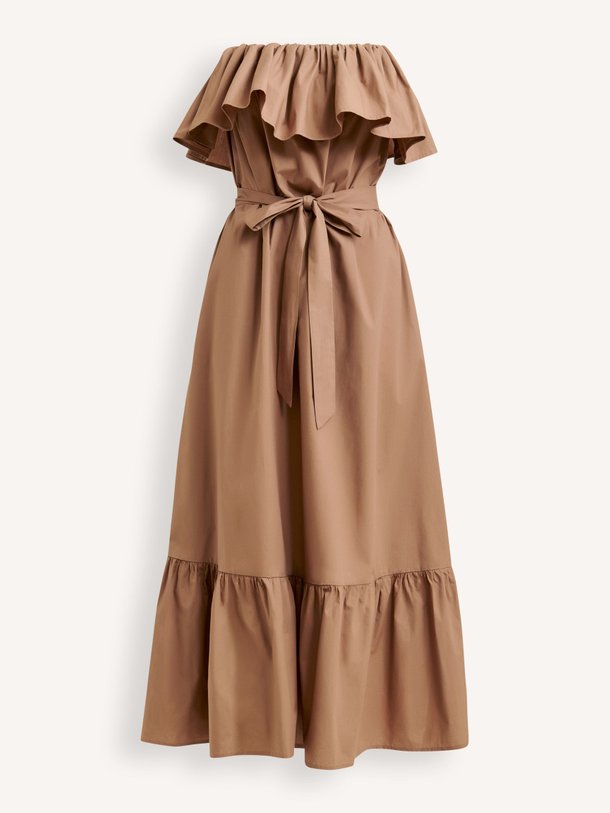 Ontdek de Joyce katoenen strapless jurk van Essentiel Antwerp in de kleur Bruin bij Orangebag. Op werkdagen voor 21:45 besteld, morgen in huis.