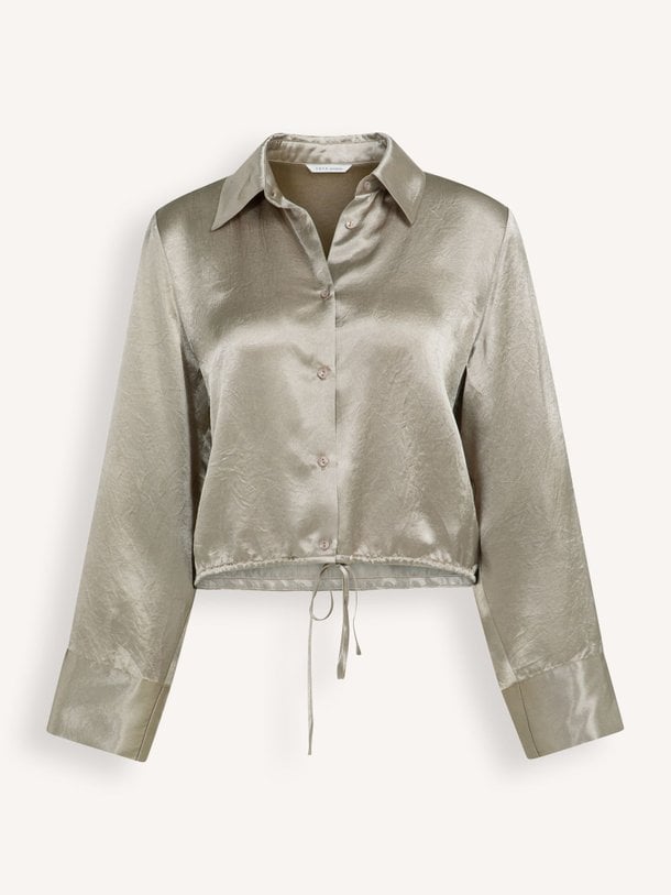 Ontdek de Geweven glanzende blouse van Yaya in de kleur Groen/bruin bij Orangebag. Op werkdagen voor 21:45 besteld, morgen in huis.