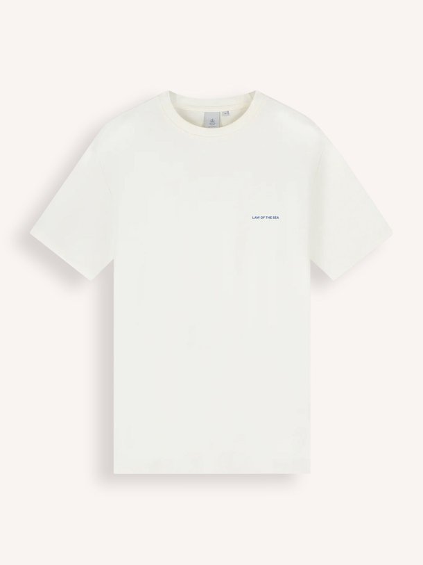 Ontdek de Salt Flats katoenmix T-shirt met print van Law of the Sea in de kleur Off-white bij Orangebag. Op werkdagen voor 21:45 besteld, morgen in huis.