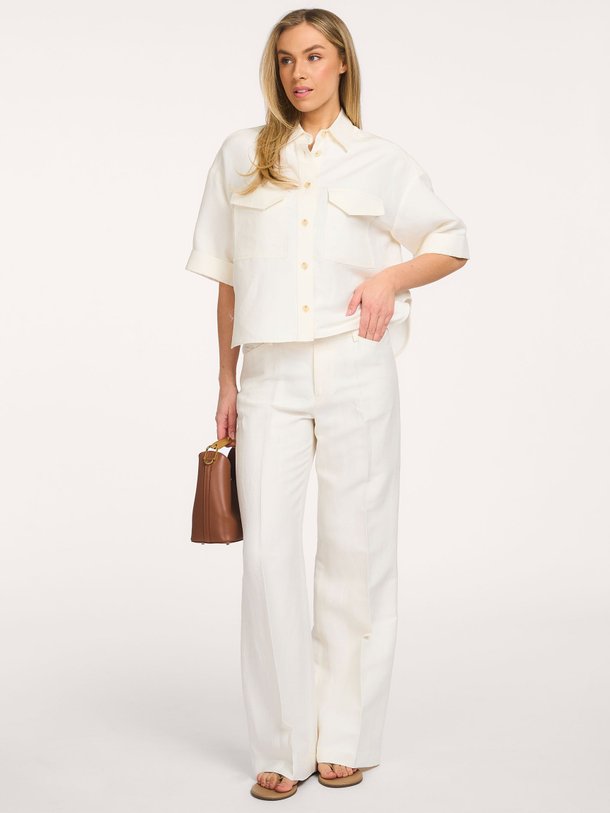 Ontdek de Flye linnen/viscosemix broek van Closed in de kleur Off-white bij Orangebag. Op werkdagen voor 21:45 besteld, morgen in huis.