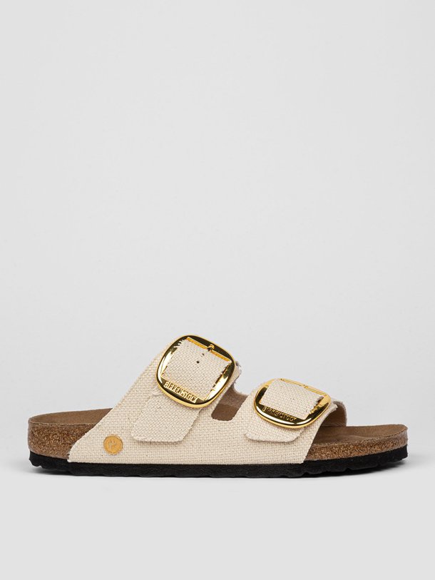 Ontdek de Arizona canvas big buckle slippers van Birkenstock in de kleur ecru bij Orangebag. Op werkdagen voor 21:45 besteld, morgen in huis.