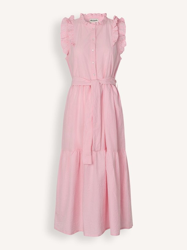 Lollys Laundry HarrietLL Maxi Dress SL online kopen | Orangebag Ontdek de HarrietLL Maxi Dress SL van Lollys Laundry bij Orangebag. Een charmante roze gestreepte jurk met ruffles en een vrouwelijke pasvorm.