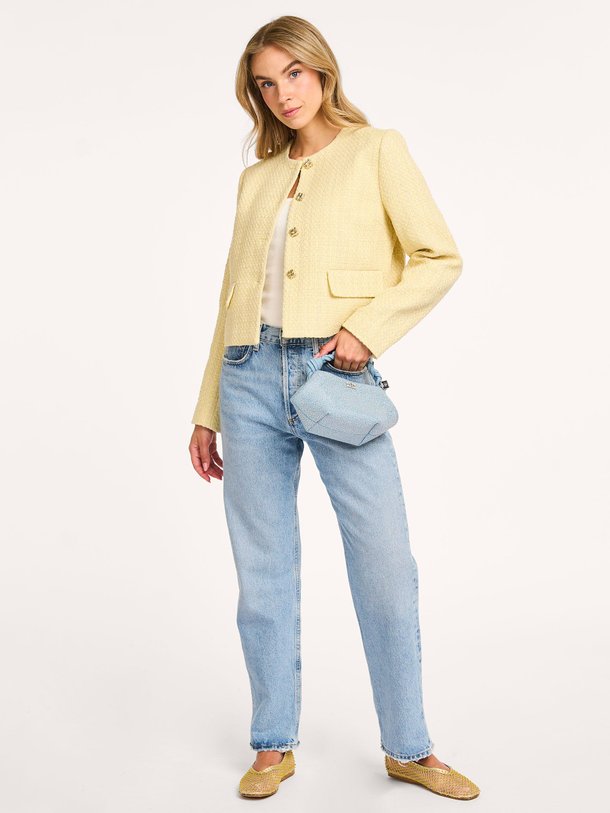 Ontdek de Yara geweven bouclé jasje van Co'Couture in de kleur geel bij Orangebag. Op werkdagen voor 21:45 besteld, morgen in huis.