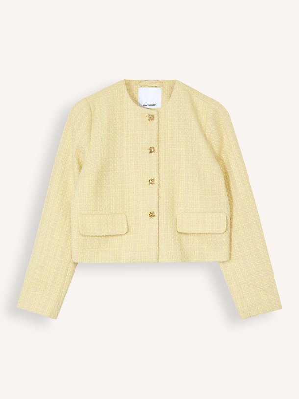 Ontdek de Yara geweven bouclé jasje van Co'Couture in de kleur geel bij Orangebag. Op werkdagen voor 21:45 besteld, morgen in huis.