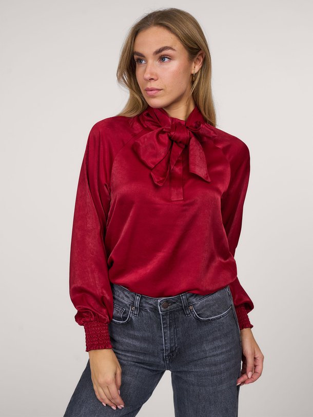 Ontdek de Estelle viscosemix top van My Essential Wardrobe in de kleur bordeauxrood bij Orangebag. Op werkdagen voor 21:45 besteld, morgen in huis.