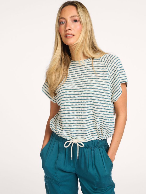 Ontdek de Forno katoenmix gestreepte top van La Fee Maraboutee in de kleur Blauw bij Orangebag. Op werkdagen voor 21:45 besteld, morgen in huis.