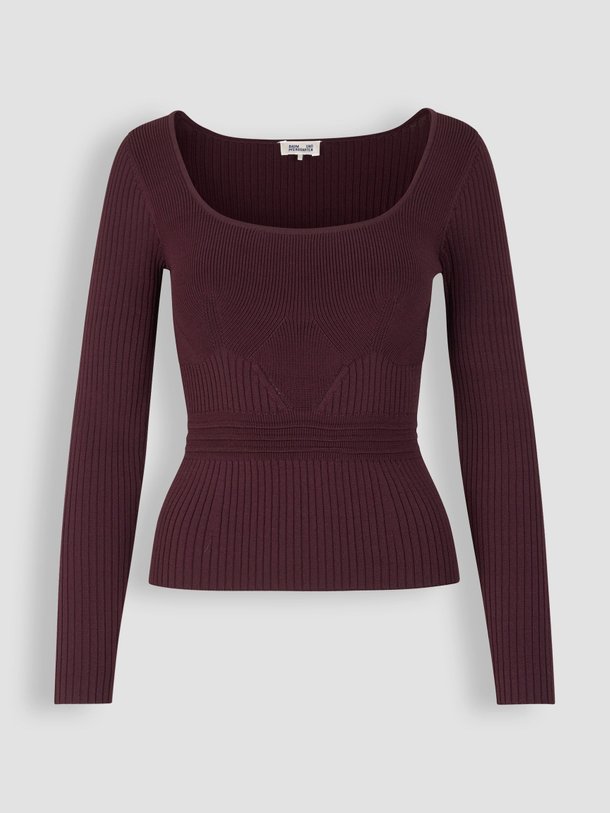 Ontdek de Cambria viscosemix rib top van Baum und Pferdgarten in de kleur bordeauxrood bij Orangebag. Op werkdagen voor 21:45 besteld, morgen in huis.