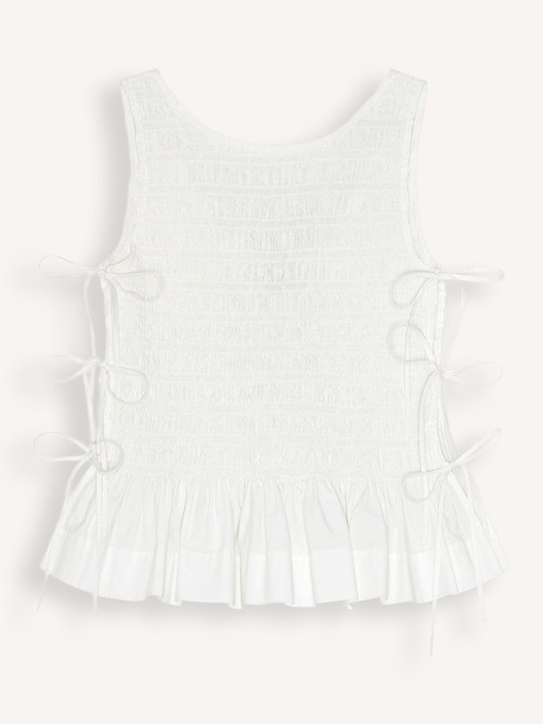 Ontdek de Organic cotton smock top van Ganni in de kleur Off-white bij Orangebag. Op werkdagen voor 21:45 besteld, morgen in huis.