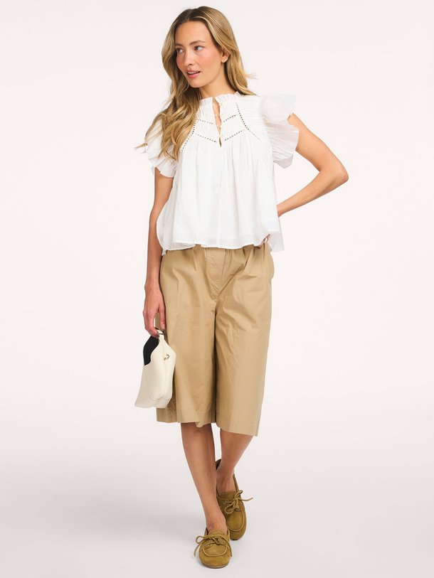 Ontdek de Detiana katoenen top van Frnch in de kleur Wit bij Orangebag. Op werkdagen voor 21:45 besteld, morgen in huis.