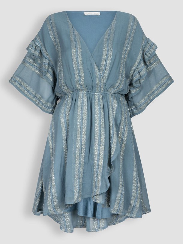 Ontdek de Kahiana viscosemix jurk met lurex van Louise Misha in de kleur blauwgroen bij Orangebag. Op werkdagen voor 21:45 besteld, morgen in huis.