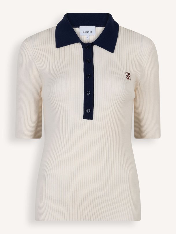 Ontdek de Byra viscosemix rib polo top van Dante 6 in de kleur Crème bij Orangebag. Op werkdagen voor 21:45 besteld, morgen in huis.