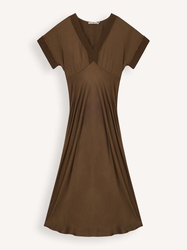 Ontdek de Dalicia viscose jurk van La Fee Maraboutee in de kleur bruin bij Orangebag. Op werkdagen voor 21:45 besteld, morgen in huis.