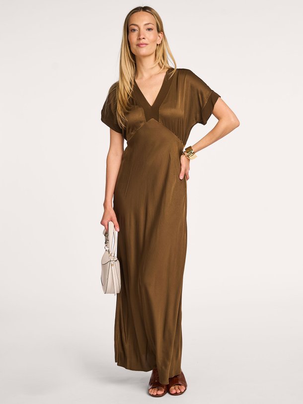 Ontdek de Dalicia viscose jurk van La Fee Maraboutee in de kleur bruin bij Orangebag. Op werkdagen voor 21:45 besteld, morgen in huis.