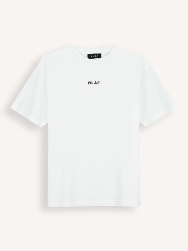 Ontdek de Block Tee katoenen logo T-shirt van OLAF in de kleur wit bij Orangebag. Op werkdagen voor 21:45 besteld, morgen in huis.