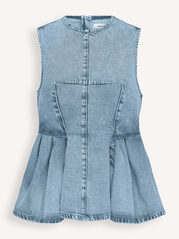 Ontdek de Pancy denim top van Co'Couture in de kleur Blauw bij Orangebag. Op werkdagen voor 21:45 besteld, morgen in huis.