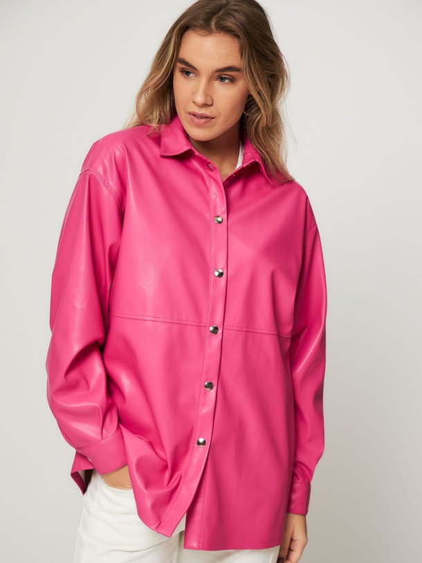 Ontdek de Leatherlook oversized blouse van Semicouture in de kleur roze bij Orangebag. Op werkdagen voor 21:45 besteld, morgen in huis.