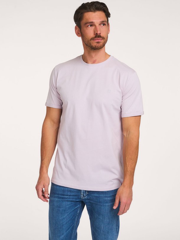 Ontdek de Organic cotton T-shirt met borduursel van Les Deux in de kleur Lila bij Orangebag. Op werkdagen voor 21:45 besteld, morgen in huis.