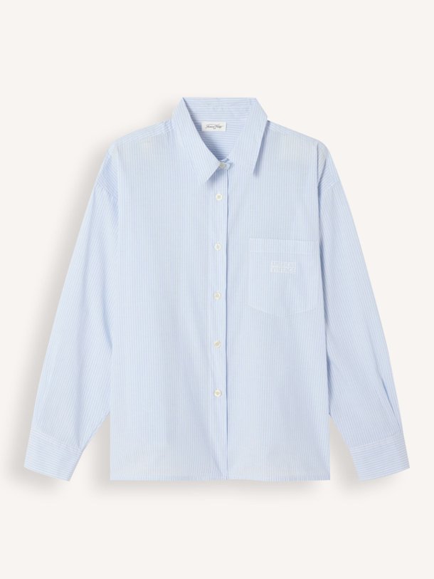 Ontdek de Eluabird katoenen gestreepte blouse van American Vintage in de kleur Lichtblauw bij Orangebag. Op werkdagen voor 21:45 besteld, morgen in huis.