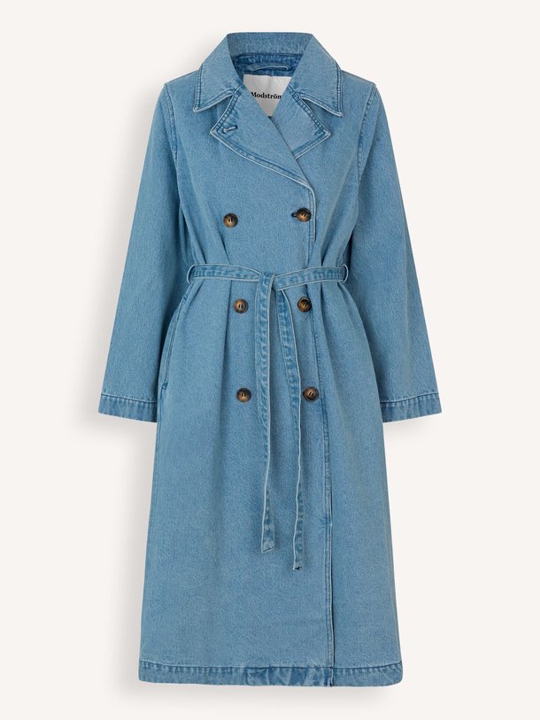 Ontdek de Madeline denim trenchcoat van Modstrom in de kleur blauw bij Orangebag. Op werkdagen voor 21:45 besteld, morgen in huis.