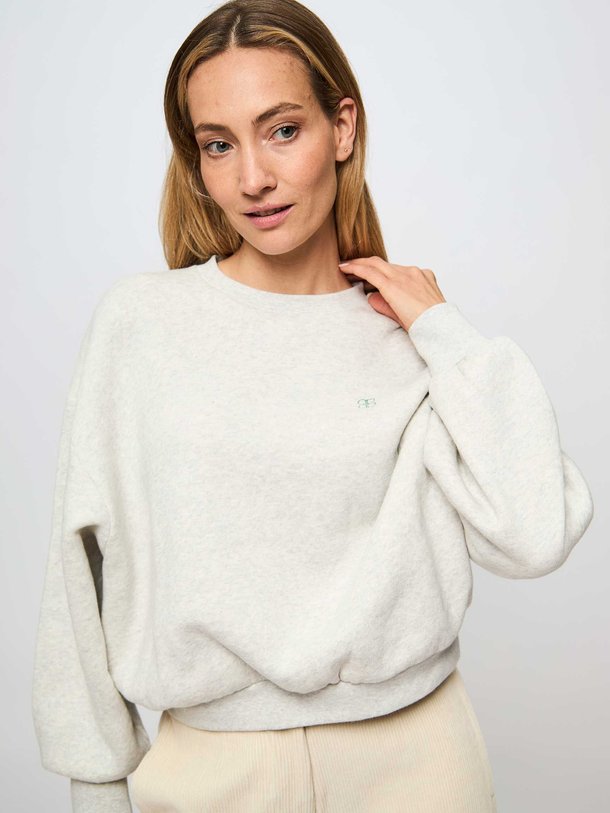 Ontdek de Bibi katoenmix gemêleerde sweater met print van By-Bar in de kleur lichtgrijs bij Orangebag. Op werkdagen voor 21:45 besteld, morgen in huis.