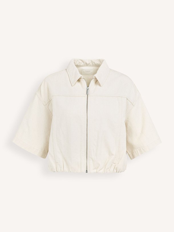 Ontdek de Viscose/linnenmix cropped jasje van Yaya in de kleur Crème bij Orangebag. Op werkdagen voor 21:45 besteld, morgen in huis.