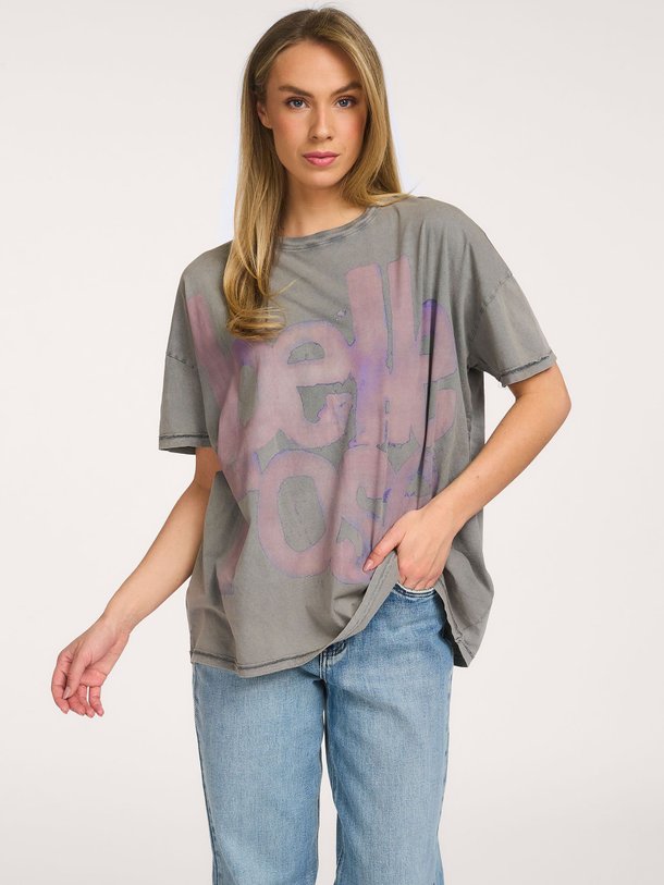 Ontdek de Fobel katoenen T-shirt met print van Bellerose in de kleur Grijs bij Orangebag. Op werkdagen voor 21:45 besteld, morgen in huis.