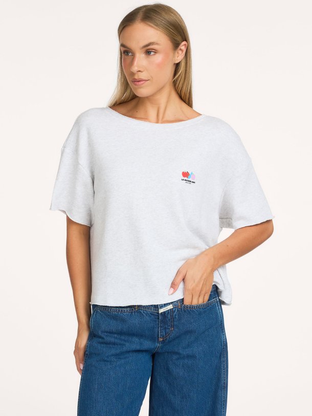 Ontdek de Atubay katoenmix T-shirt van American Vintage in de kleur lichtgrijs bij Orangebag. Op werkdagen voor 21:45 besteld, morgen in huis.