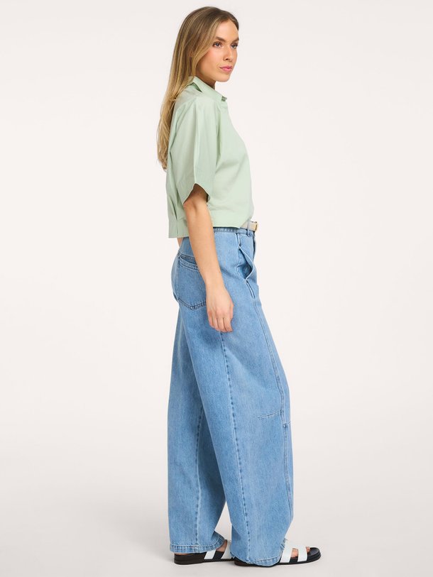 Ontdek de Elara katoenmix blouse van Co'Couture in de kleur Mintgroen bij Orangebag. Op werkdagen voor 21:45 besteld, morgen in huis.