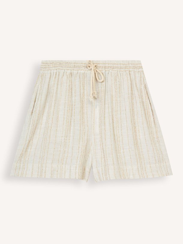 Ontdek de Mieke viscose/linnenmix gestreepte short van Knit-ted in de kleur Zand bij Orangebag. Op werkdagen voor 21:45 besteld, morgen in huis.