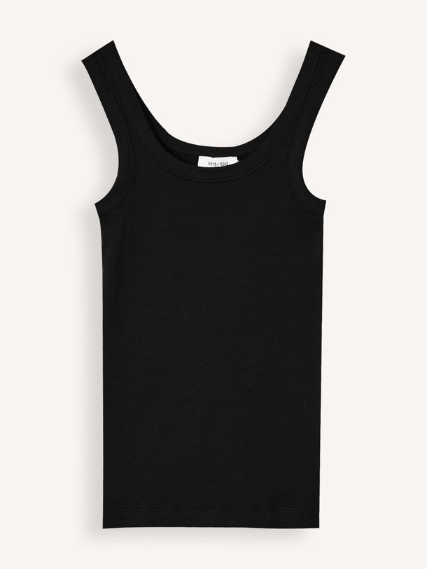 Ontdek de Evi katoenmix rib tanktop van Knit-ted in de kleur Zwart bij Orangebag. Op werkdagen voor 21:45 besteld, morgen in huis.