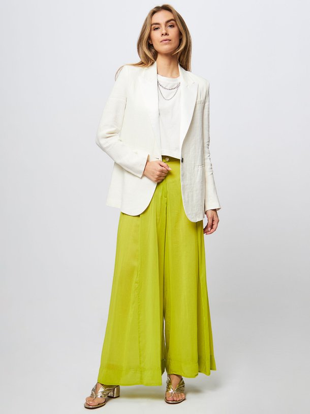 Ontdek de Katoen/zijdemix broek van forte_forte in de kleur limegroen bij Orangebag. Op werkdagen voor 21:45 besteld, morgen in huis.