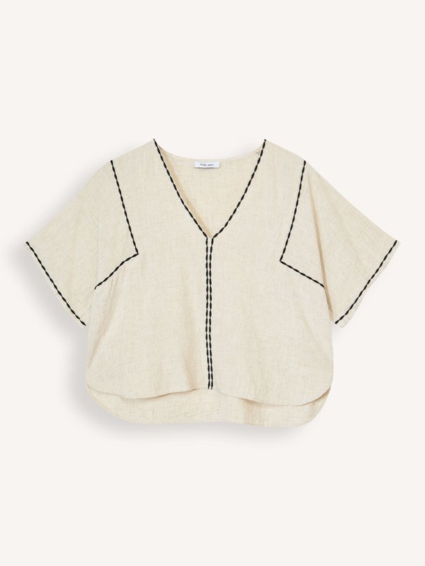Ontdek de Noor viscose/linnenmix top met borduursel van Knit-ted in de kleur Ecru bij Orangebag. Op werkdagen voor 21:45 besteld, morgen in huis.