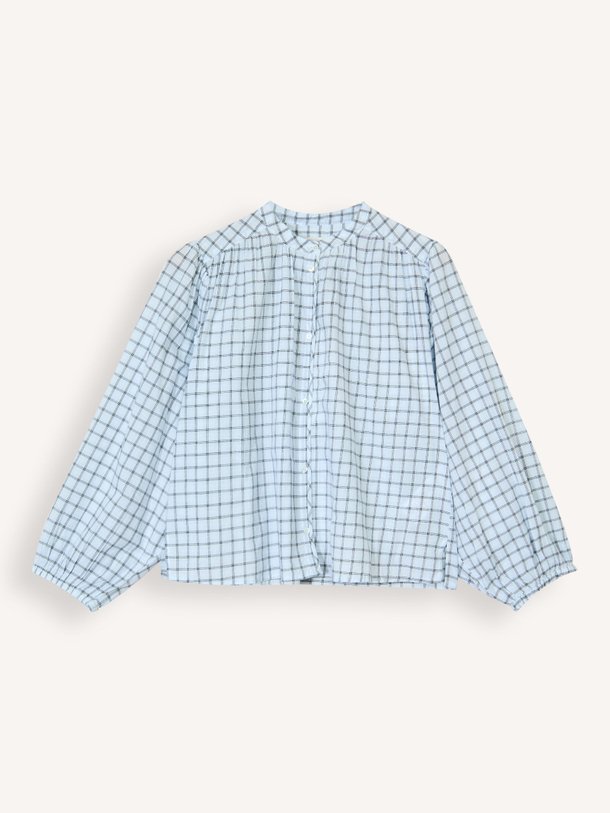 Ontdek de Cherry katoenen geruite blouse van Bellerose in de kleur Lichtblauw bij Orangebag. Op werkdagen voor 21:45 besteld, morgen in huis.