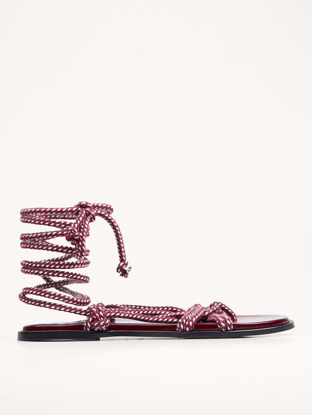 Ontdek de Tory gevlochten sandalen van Alohas in de kleur bordeauxrood bij Orangebag. Op werkdagen voor 21:45 besteld, morgen in huis.