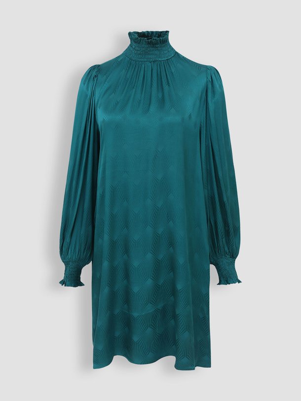 Ontdek de Ewa viscose jurk met dessin van Frnch in de kleur turquoise bij Orangebag. Op werkdagen voor 21:45 besteld, morgen in huis.