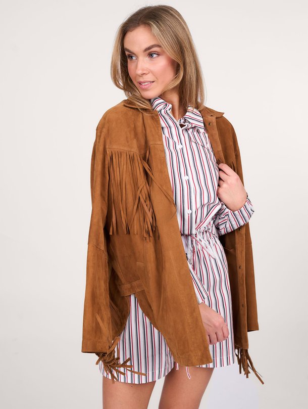 Ontdek de Bryce organic cotton gestreepte blouse van Baum und Pferdgarten in de kleur rood bij Orangebag. Op werkdagen voor 21:45 besteld, morgen in huis.