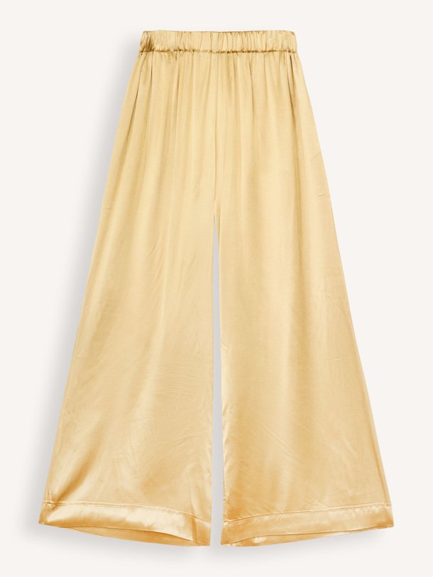 Ontdek de Viscose glanzende wide leg broek van Greek Archaic Kori in de kleur goudkleur bij Orangebag. Op werkdagen voor 21:45 besteld, morgen in huis.